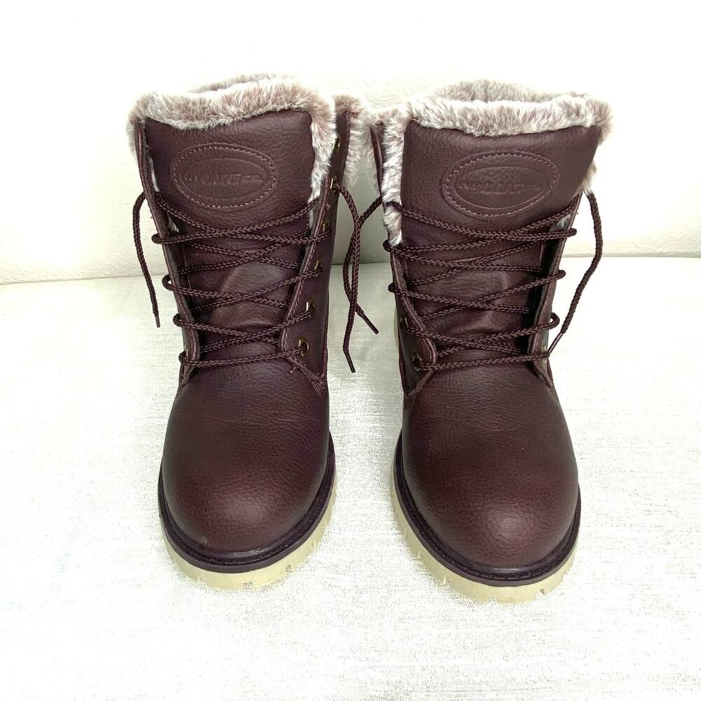 NY Lugz lace up boots Slip Resistant Plum‎ size 8.5